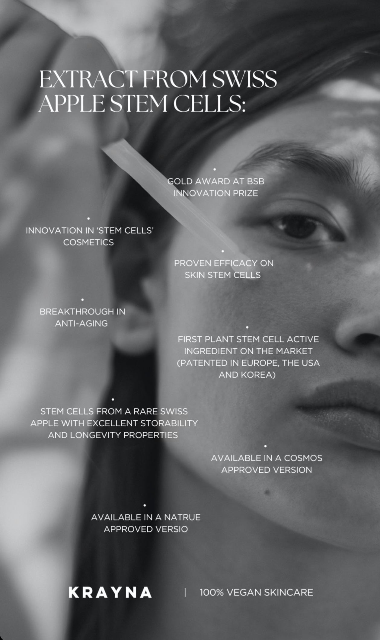 Rejuvenating Serum apple stem cells Krayna 30 ml 99,3 % NATURAL