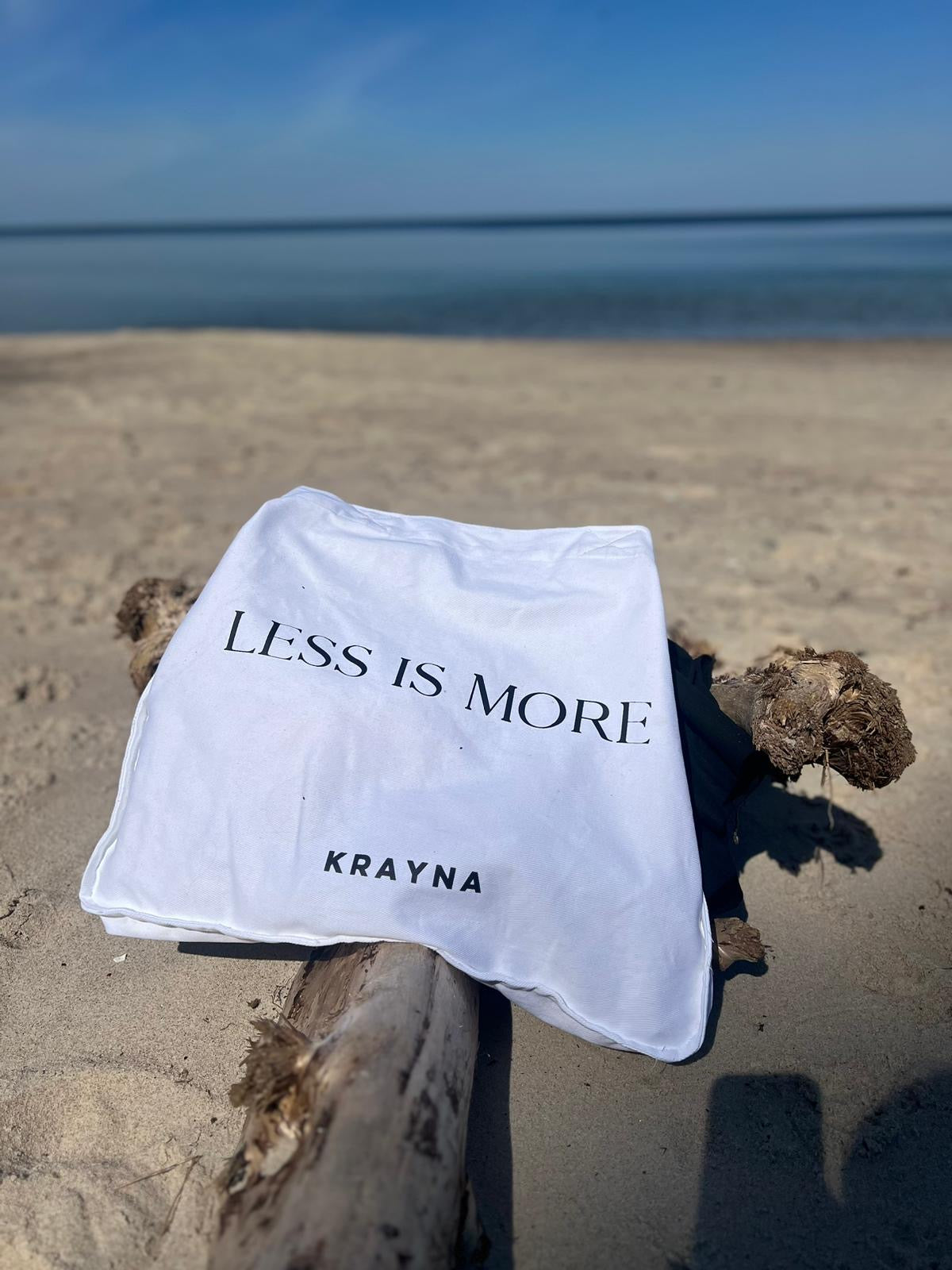 Cotton big beach bag Less is More